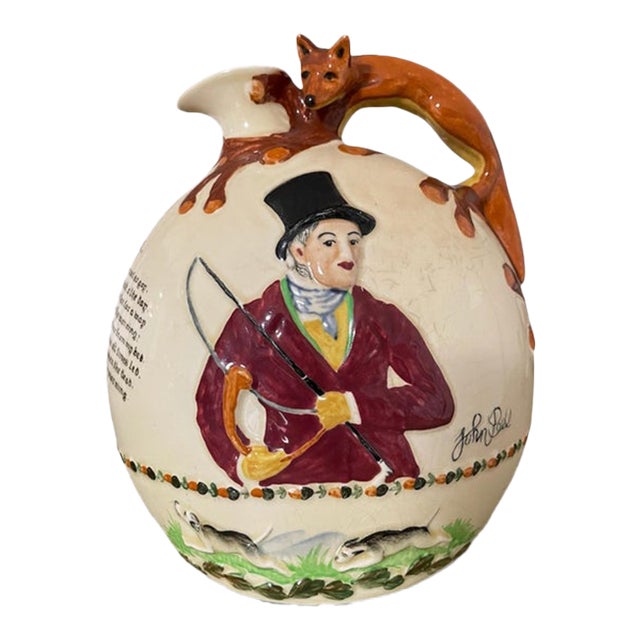 Antique Crown Devon Fox Hunt Scene John Peel Musical Jug For Sale