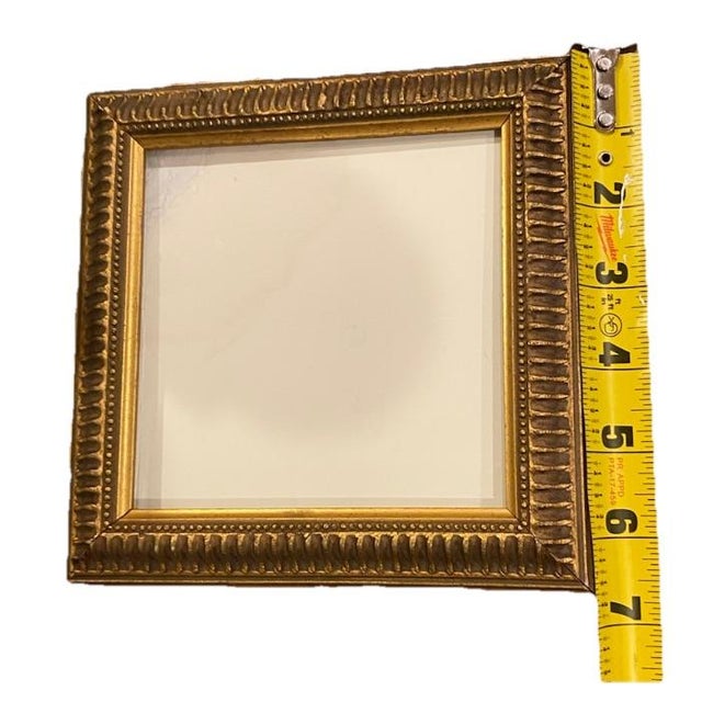 Vintage Small Square Gilded Baroque Gold Picture Frame, Square | Chairish