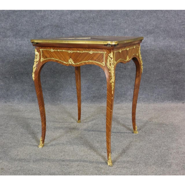 19th C.French Louis XV Style Bronze Ormolu Mounted Games Table by Francois Linke For Sale - Image 9 of 10