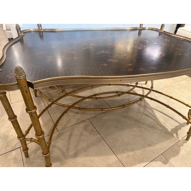 Late 20th Century Chinoiserie Faux Bamboo Cocktail Table For Sale - Image 5 of 12