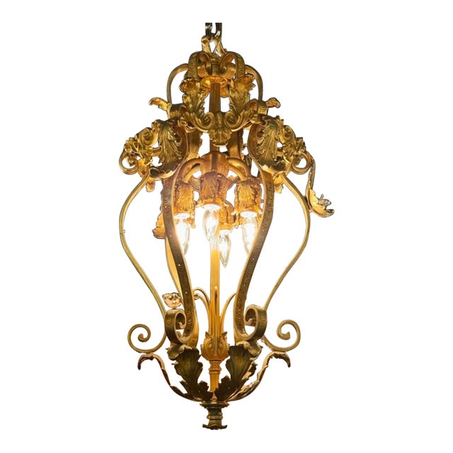 French Gilt Bronze Lantern For Sale