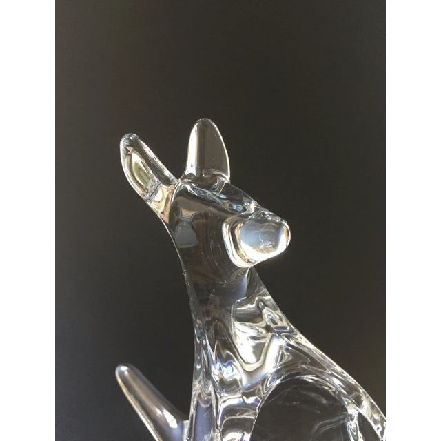 Transparent Modern Blown Art Glass Kangaroo Figural Pencil Holder & Paperweight For Sale - Image 8 of 11