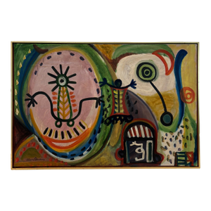 Colorful Abstract Expressionist Painting Attributed to Alan Davie