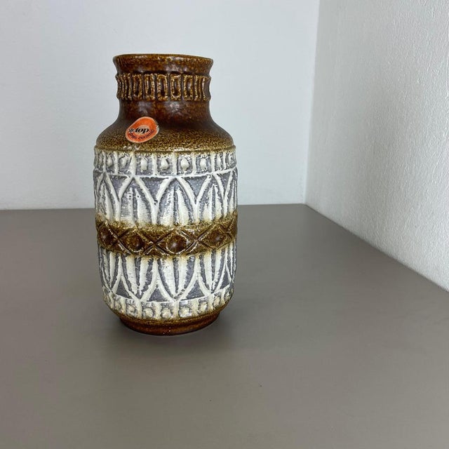Fat Lava Pottery Vase from Bay Ceramics, Germany, 1970s For Sale - Image 3 of 18