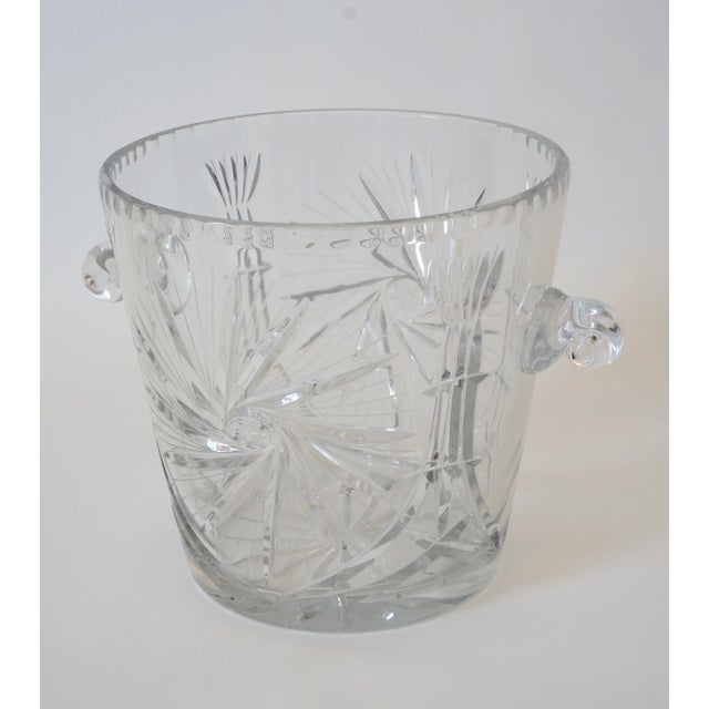 American Ice Bucket Lead Crystal Pressed Design 1970s For Sale - Image 3 of 13