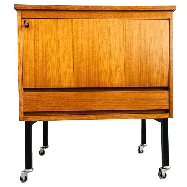 Vintage Danish Mobile Bar Cabinet in Teak, 1960s For Sale - Image 12 of 12