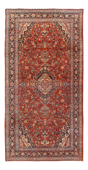 1920s Vintage Hand Knotted Persian Gazvin Rug 8'11'' X 17'2''