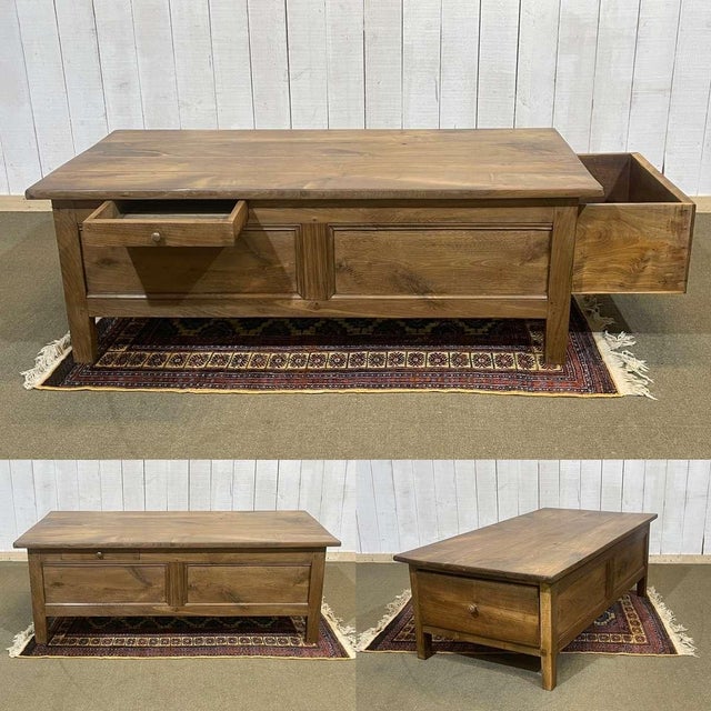 Early 20th Century Chestnut Coffee Table with 2 Drawers For Sale - Image 15 of 18