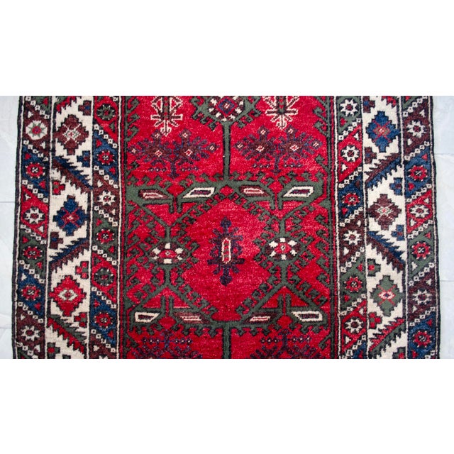 1960s Authentic Turkish Rug, Red & Indigo Wool Carpet, Hand-Spun Anatolian Rug, Sustainable Antique Rug For Sale - Image 10 of 16