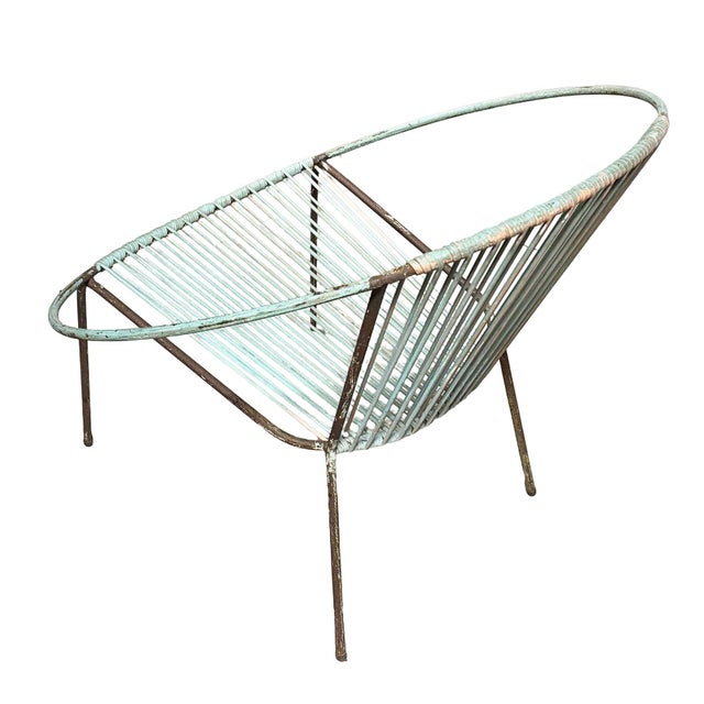 Mid 20th Century Iron and Rubber Cord Loop Outdoor/Patio Chair by Salterini, Pair, Attributed For Sale In Los Angeles - Image 6 of 7