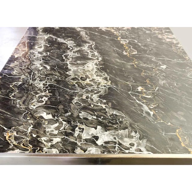 Black Marble and Brushed Steel Coffee Table by Kho Liangh for Artifort, 1960s For Sale - Image 11 of 17
