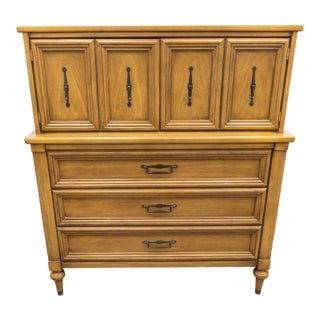 Mid 20th Century White Furniture Italian Tuscan Style Fruitwood Chest and Chest of Drawers For Sale