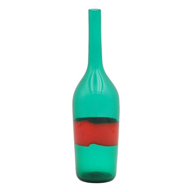 Green and Red Vase by Paolo Venini, 1950 For Sale