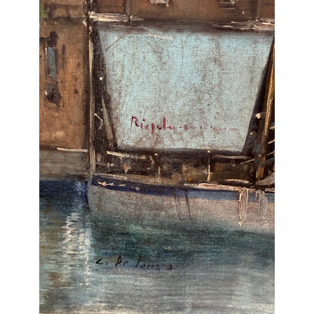 Original Italian Seascape Oil Painting by L. De Ferrara For Sale - Image 4 of 4