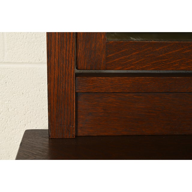 Wood Stickley Brothers Antique Mission Oak Arts & Crafts Dresser With Mirror, Circa 1910 For Sale - Image 7 of 17