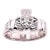 14 Karat White Gold Claddagh Diamond Ring, Size 13 For Sale