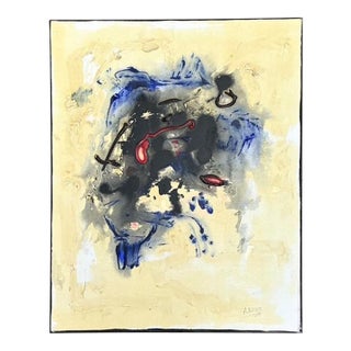 Vintage Original Abstract Oil Painting on Canvas For Sale