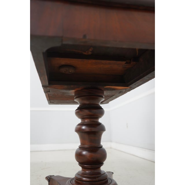 Antique American Mahogany Empire Style Game Table For Sale - Image 11 of 18