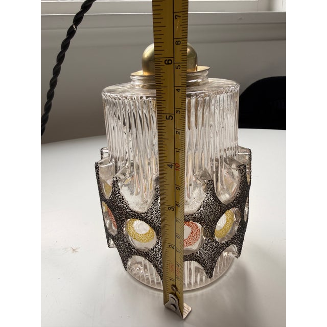 1970s Mid-Century Modern / Space Age Design Glass Pendant. For Sale In Los Angeles - Image 6 of 8