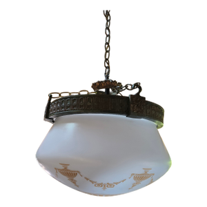 Vintage Mid Century Modern Italian Hanging Dome Light