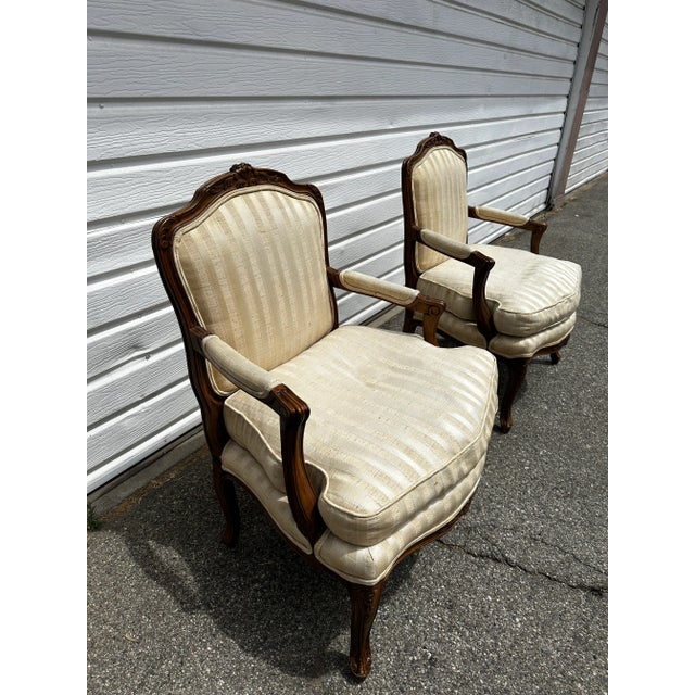 1970s Vintage French Country Accent Chairs by Baker Furniture - Set of 2 For Sale - Image 9 of 10