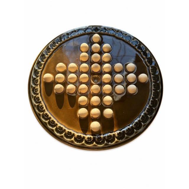Brown Vintage Ceramic Solitaire Game with Board by Bjorn Wiinblad for Rosenthal Studio Linie, 1979 For Sale - Image 8 of 8