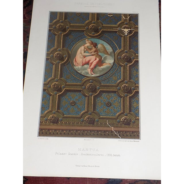 This set of four (4) antique 19th century imperial folio size chromolithographs (each color was laid in with a separate...