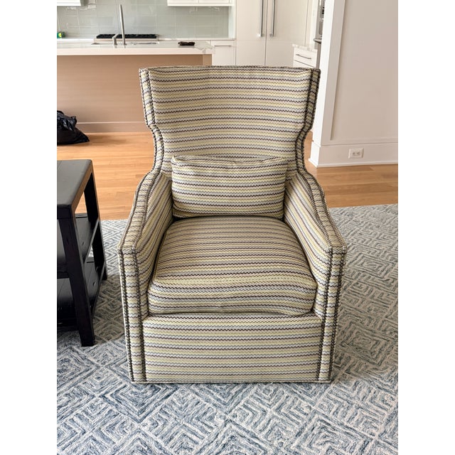Pair Duralee Swivel Chairs For Sale - Image 11 of 12