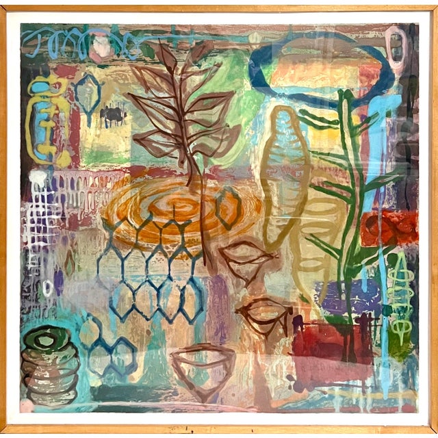 Gary Denmark, Large Gary Denmark Contemporary Abstract Flora Monotype Print Monoprint Artist For Sale - Image 10 of 10