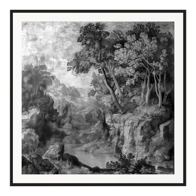 20" X 20" Grisaille Landscape Original Print 16th Century Style For Sale