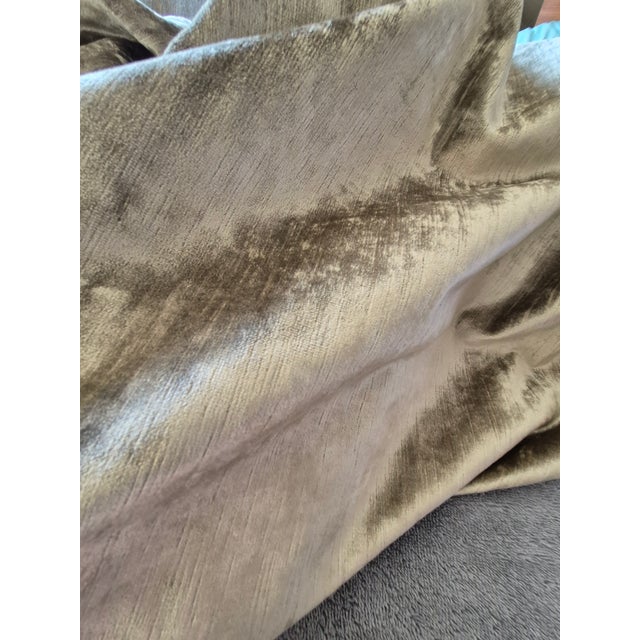 Old World Weavers Old World Weavers Imported Belgium Silver Gray Soft Distressed Velvet Upholstery Fabric- 2 3/4 Yards For Sale - Image 4 of 5