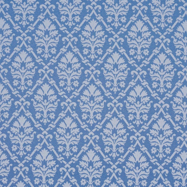 Traditional Schumacher Grant Damask Fabric In Cobalt For Sale - Image 3 of 5