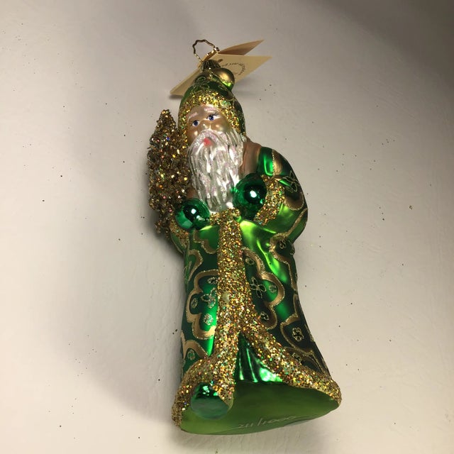 2000’s Mouth Blown Glass Santa Ornament “Royal Splendor Santa” by Ino Schaller For Sale - Image 9 of 13
