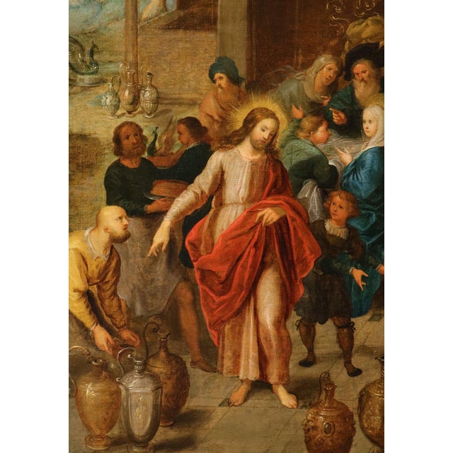 Baroque After Frans Francken II, The Wedding at Cana, 17th Century, Oil Painting on Canvas, Framed For Sale - Image 3 of 15