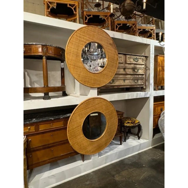 Late 20th Century Vintage Italian Round Mirror For Sale - Image 5 of 5