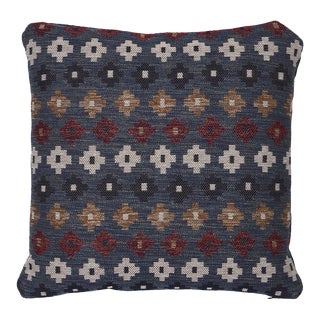 Schumacher Ayumi Performance 22" Pillow in Denim For Sale