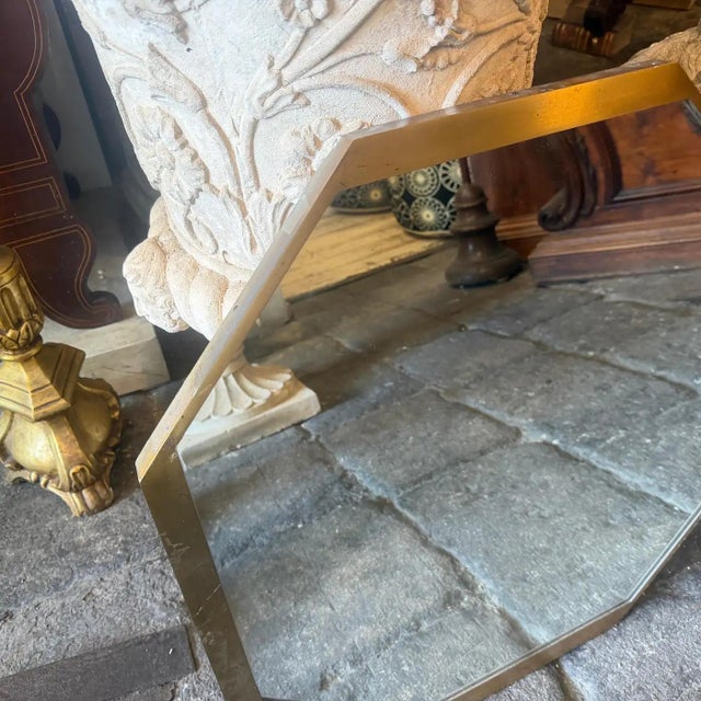 1960s Gio Ponti Style Mid-Century Modern Brass Octagonal Wall Mirror For Sale - Image 15 of 15