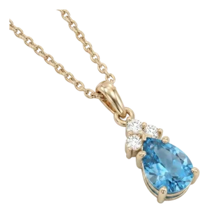 Elegant Style Blue Topaz Pendant - December Birthstone Pendant for Woman