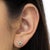 Metal Sterling Silver Color Treated Princess Diamond Quad Stud Earring (1/2 cttw, Green Color, I1-I2 Clarity) For Sale - Image 7 of 8
