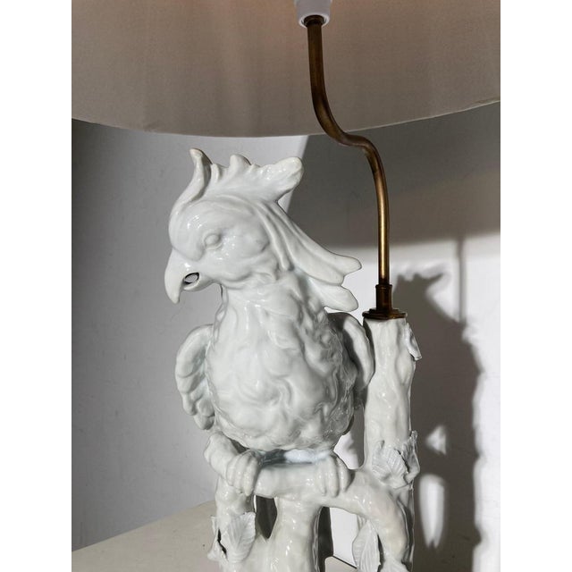 Chinese White Bird Lamp For Sale - Image 6 of 9