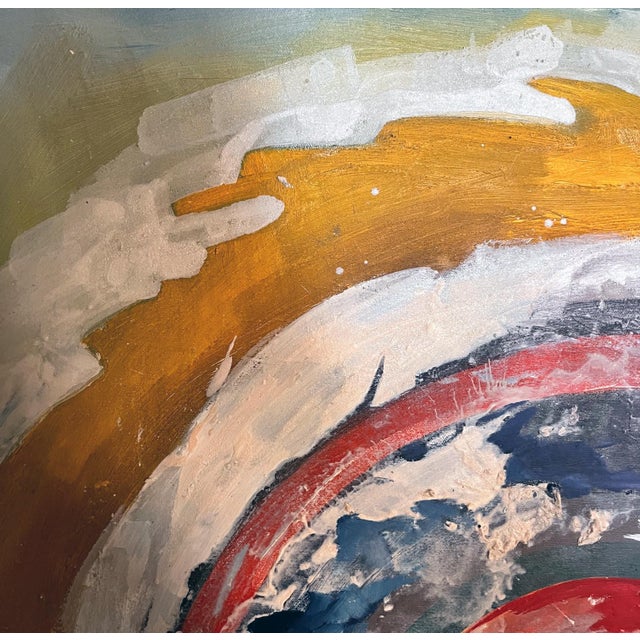 Get ready to own a piece of mid-century magic! This 1963 abstract expressionist stunner is a riot of texture and color...