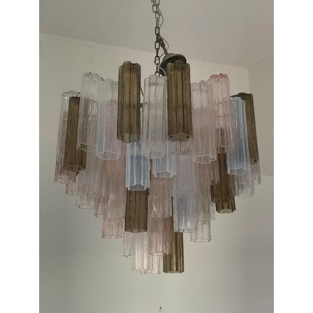 Transparent Contemporary Murano Glass Sputnik Tronchi Chandelier Multicolor, Mazzega Style For Sale - Image 8 of 11