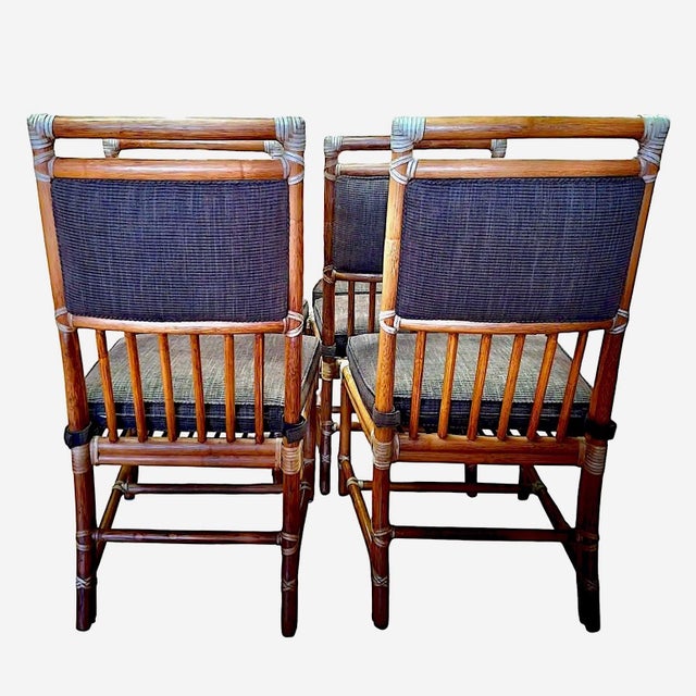 Set of Six McGuire Dining Chairs For Sale - Image 9 of 10