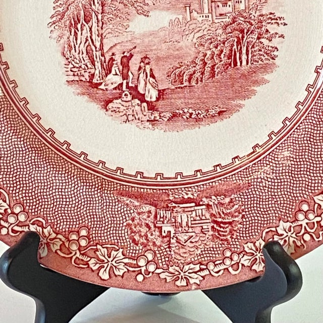 Mid 20th Century Mid-Century Royal Staffordshire Jenny Lind Pink Dinner Plate For Sale - Image 5 of 12