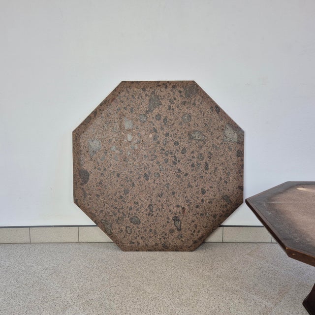 1960s Vintage Octagonal Coffee Table with Stone Top, Germany, 1960s For Sale - Image 5 of 9