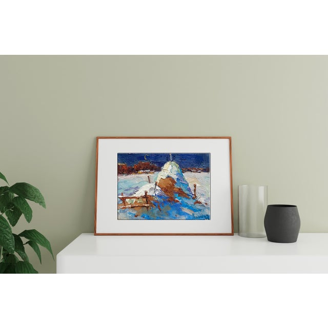 Oksana Ivanyuk's "Monthly Winter" captures the serene beauty of a moonlit winter night. The thick impasto technique brings...