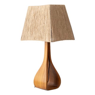 Vintage Scandinavian Modern Wooden Table Lamp, 1960s For Sale