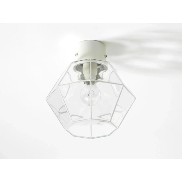 Mid-Century Modern Vintage Glass Ceiling Lamp in Octagon Shape from Glashütte Limburg, 1970s For Sale - Image 3 of 17