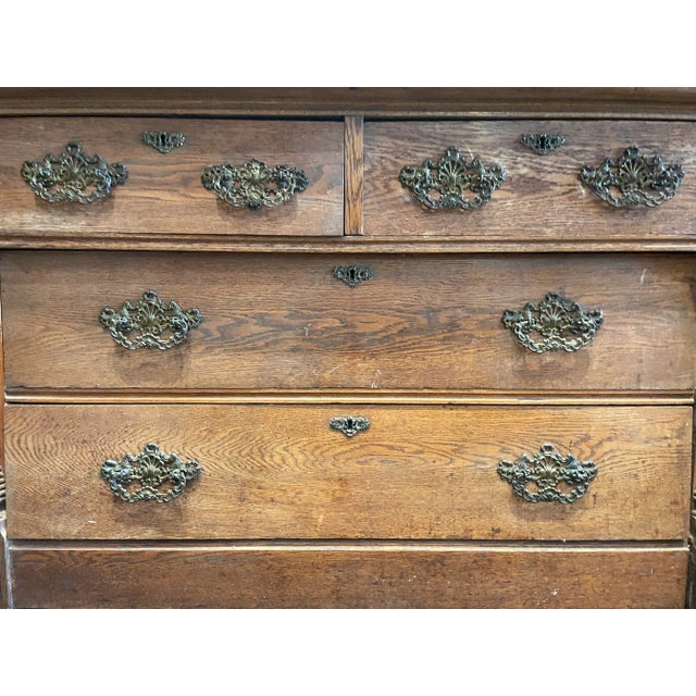 Antique 4-Drawer Dresser With Detailed Iron Hardware For Sale In Los Angeles - Image 6 of 12