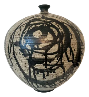 Large Ceramic Jar Vase with Striking Glaze by Vivika and Otto Heino